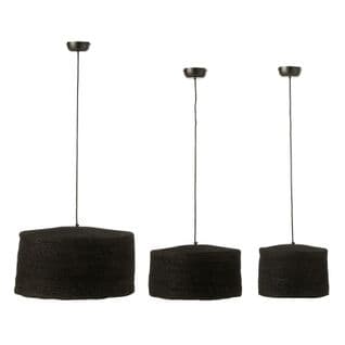 Lot De 3 Lampes Suspension "moonj" 50cm Noir