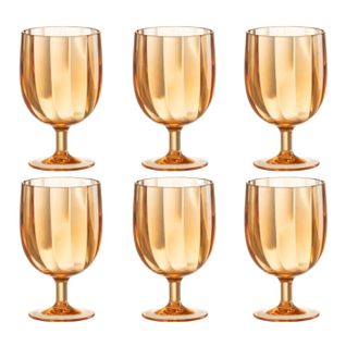 Lot De 6 Verres à Vin Réutilisable "plastique" 31cl Orange