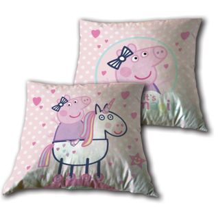 Coussin Peppa Pig - Licorne - Blanc Et Rose