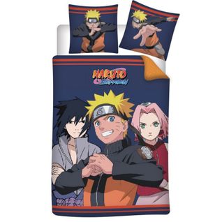 Parure De Lit Réversible Naruto Avec Sasuke Et Sakura - 140 Cm X 200 Cm