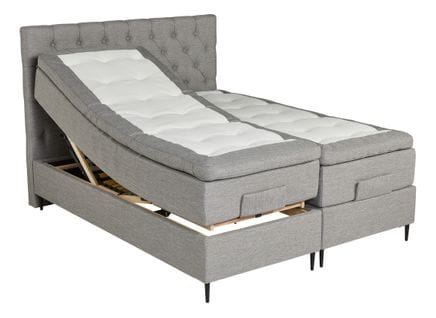 BOXSPRING lit complet relax CONTINENTAL gris 2x90x200 cm