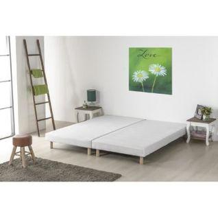 Lot De 2 Sommiers Tapissiers À Lattes Rakenne 160x200 Cm Bois Massif Blanc + Pied