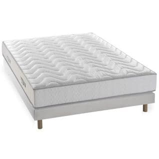 Ensemble Matelas mousse + Sommier 140 X 190 - 19 Cm - 5 Zones - Confort Ferme - Maine