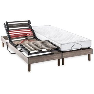 Ensemble Matelas+sommier Relaxation Électrique Comfort Samba - 2x80x200 Cm - Matelas Mousse