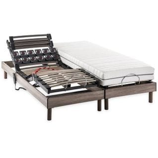 Ensemble Matelas+sommier Relaxation Électrique Ergo 2 Dreamzone - 2x90x200 Cm