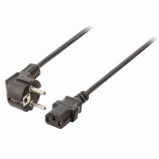 Power Cable Schuko Male Angled Iec-320-c13 2.0 M Noir