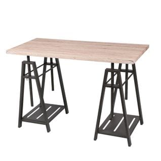 Bureau Architecte Avec Trepied - Noir Et Bois - H. 75 Cm