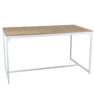 Loft Table à Manger En Bois Avce Structure En Metal Blanc 150x80xh75cm