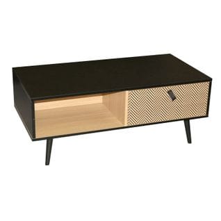 Table Basse Contemporaine Effet Bois Chelsea - L. 100 X H. 40 Cm - Noir