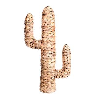 Cactus En Jacinthe D'eau Tressée Natural Living - H. 80 Cm - Marron