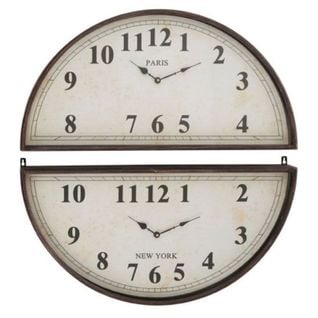 Horloge Murale Déco "2 Parties" 77cm Noir