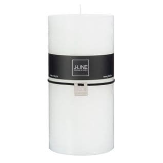 Bougie Cylindrique Déco "junina" 20cm Blanc