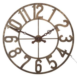 Horloge Murale à LED "romains" 105cm Marron