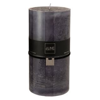 Bougie Cylindrique Déco "junina" 20cm Gris Granite