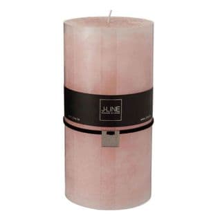 Bougie Cylindrique Déco "junina" 20cm Rose Poudré