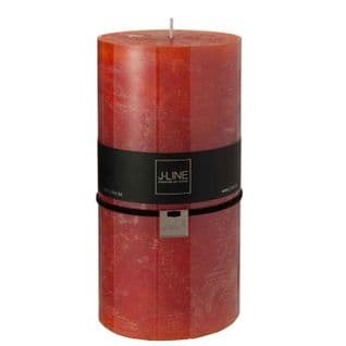 Bougie Cylindrique Déco "junina" 20cm Orange