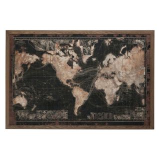 Tableau Déco à LED "mappemonde" 175cm Noir