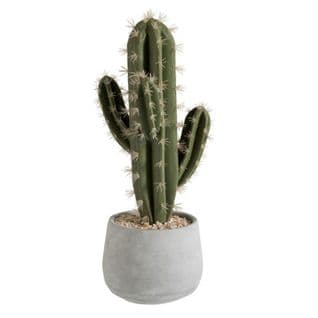 Plante Artificielle En Pot "cactus" 45cm Vert et Gris