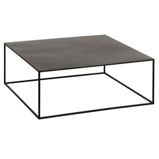 Table Basse Carrée En Métal "lovra" 80cm Noir