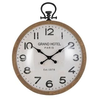 Horloge Murale Vintage "hotel" 92cm Naturel