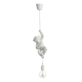 Lampe Suspension Design "singe Déco" 96cm Blanc