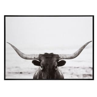 Cadre Photo 'taureau" 104x144cm Noir et Blanc