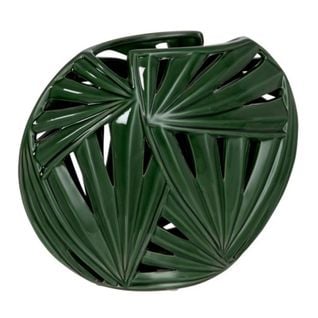 Vase Design Céramique "tropical Ovale" 25cm Vert