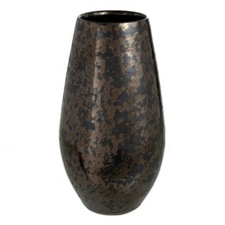 Vase Déco En Céramique "smokey" 35cm Noir