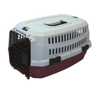 Caisse De Transport Viaggio Carrier M 68x47,6x45cm Bordeaux Et Gris Pour Chien