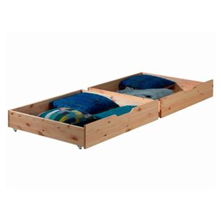 Lot De 2 Tiroirs De Lit "pino" Naturel