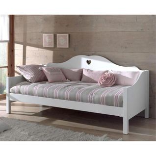 Pack - Lit Banquette Enfant et Sommier "amori" 90x200cm Blanc