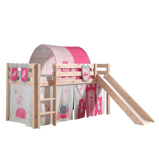 Pack - Lit Enfant, Tente, 3 Pochettes Et Tunnel "pino Princesse" Naturel