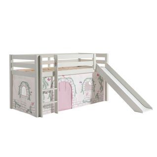 Pack - Lit Enfant Toboggan Et Tente "pino Birdy" 90x200cm Blanc