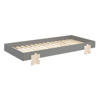 Lit Enfant En Bois "modulo Puzzle" 90x200cm Gris