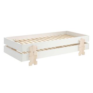 Lit Enfant En Bois "modulo Puzzle Ii" 90x200cm Blanc