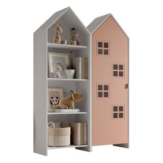 Pack - Étagère Enfant et Armoire "casami Bruges" 171cm Blanc et Rose