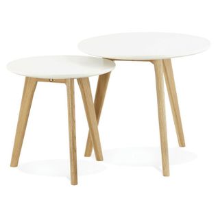 Lot De 2 Tables D'appoint "rauma" 50cm Blanc