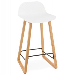 Tabouret De Bar "sliven" 86cm Blanc et Naturel