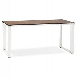 Bureau Design "hovik" 160cm Noyer et Blanc