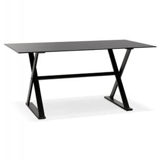 Table Design En Verre "trinidad" 160cm Noir