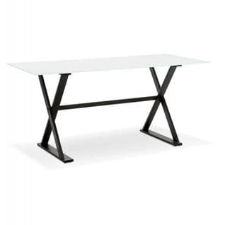 Table Design En Verre "trinidad" 160cm Blanc