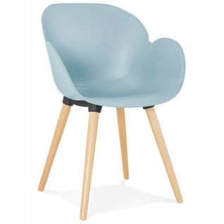 Fauteuil Design "pikat" 84cm Bleu et Naturel