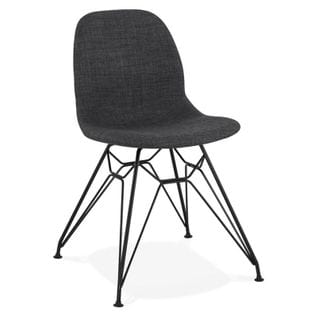 Chaise Design En Tissu "sandes" 83cm Gris et Noir