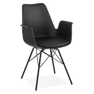 Chaise Design Avec Accoudoirs "soa" 82cm Noir