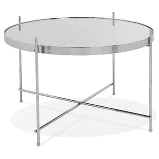 Table D'appoint Design Ronde "keops" 63cm Argent
