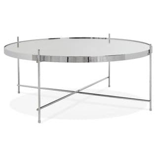 Table Basse Design En Verre "rona" 83cm Chromé