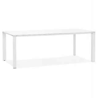 Bureau Design En Verre "hovik" 200cm Blanc