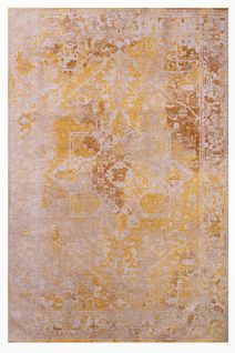 Tapis De Salon Moderne Tissé Plat Crown En Polyester - Jaune - 80x150 Cm