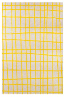 Tapis De Salon Moderne Tissé Plat Vero En Polyester - Jaune - 80x150 Cm