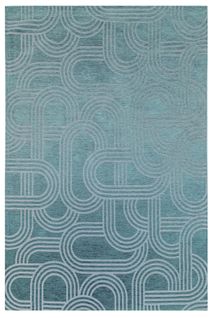 Tapis De Salon Moderne Tissé Plat Fever En Polyester - Bleu Ciel - 80x150 Cm